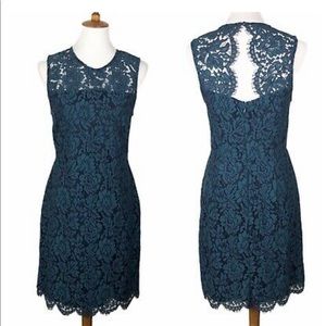 Banana Republic Teal lace overlay dress size 4